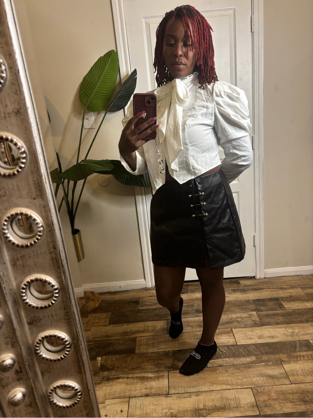 SHEIN White Satin Curve Blouse